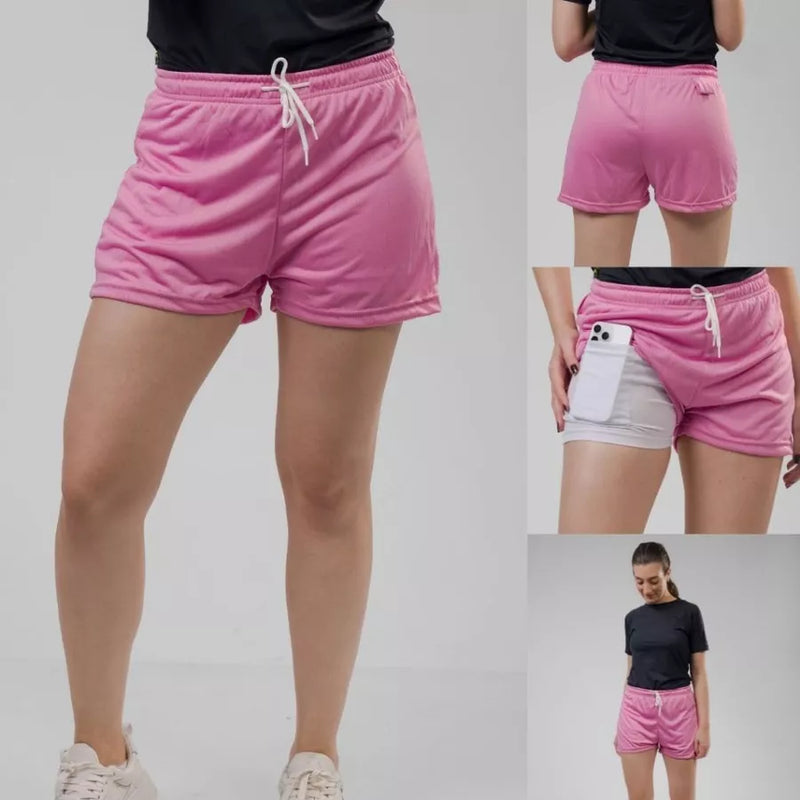 Shorts Esportivo Aceleratto 2 em 1 Feminino Dry-Fit